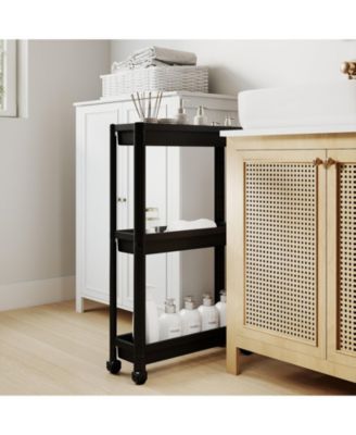 3-Tier Slim Rolling Storage Cart 2-Pack with Wheels, Mobile Bathroom Organizer