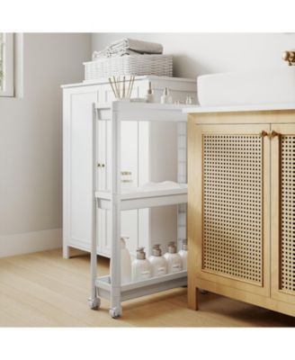 3-Tier Slim Rolling Storage Cart 2-Pack with Wheels, Mobile Bathroom Organizer