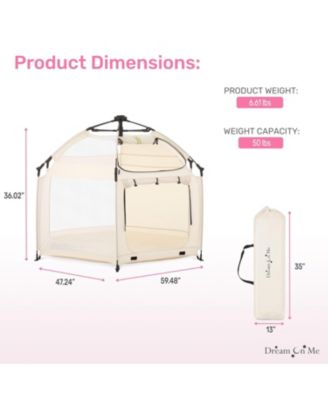 Baby Pop-Up Children Playpen, Instant One-Hand Open & Fold, Breathable Mesh Sides, Zipper Gate & Travel Carry Bag