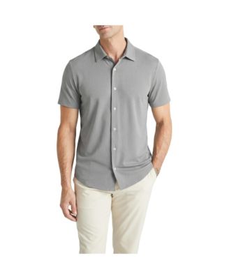 Men's Office-Leisure Collection Button Front Seamless Short Sleeve Shirt