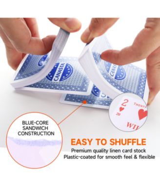 Canasta Cards Game Set - 2 Decks Canasta Cards with Point Values, a Revolving Tray, 50 Score Pads