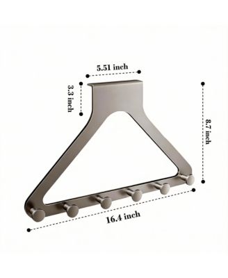Over Door Hooks, No Drill, Silent, 6 Hooks, 10.6" Extended, Modern Matte Metal