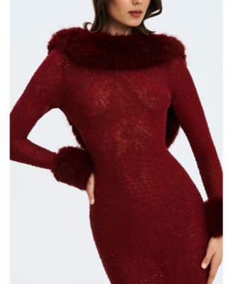 Women's Rhinestone Mesh Low Back Mermaid Gown