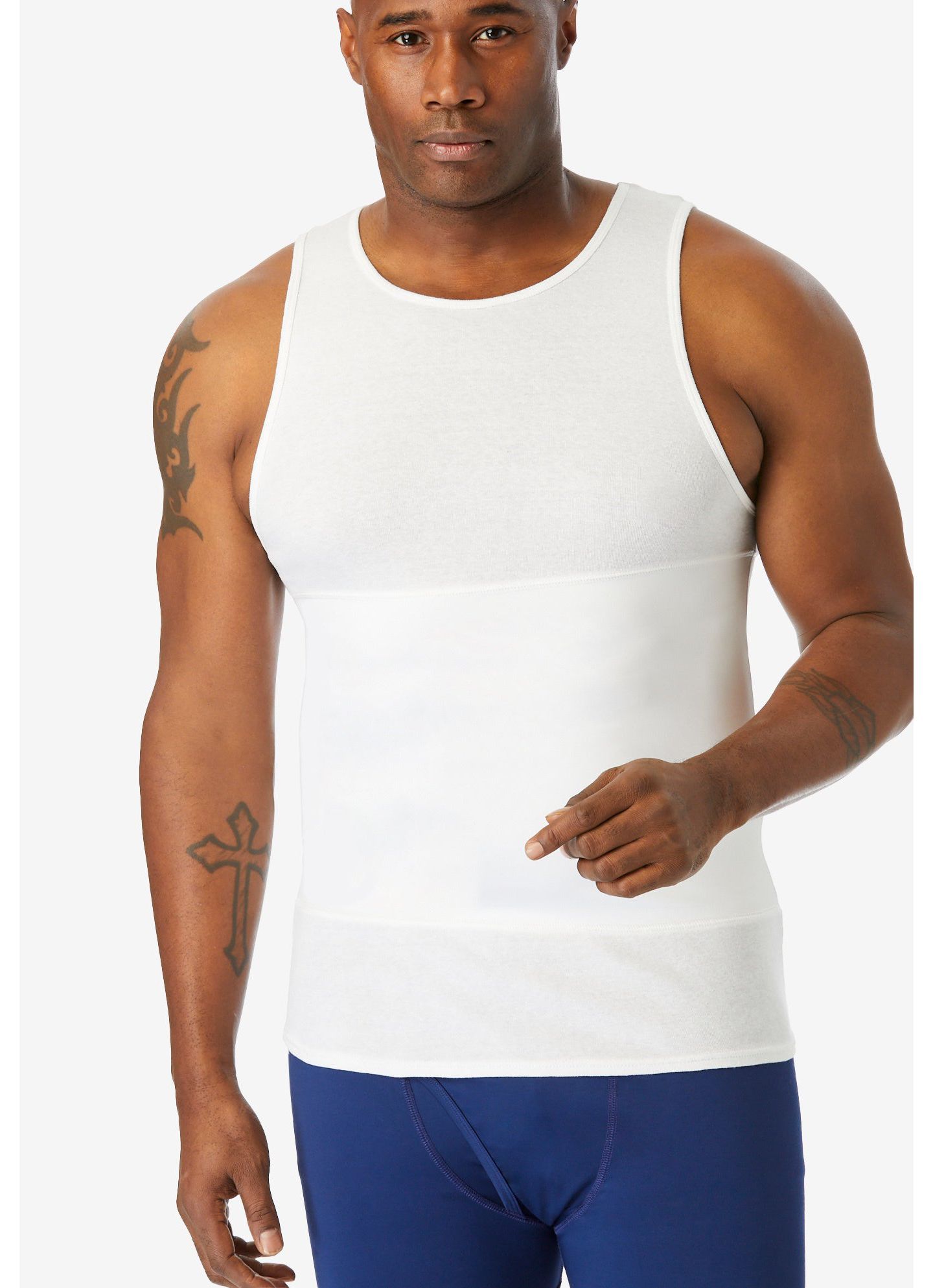 Мужской топ KingSize Tall Sculpting Tank Top, цвет: Чёрный — фото 3