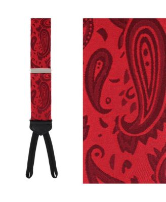 Men's Banbury Tone on Tone Paisley Silk Suspenders and Bow Tie Set