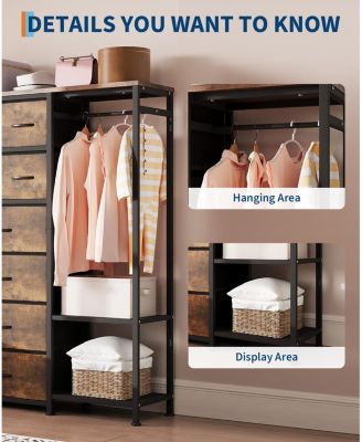 Large Clothes Storage Rack 16-Drawer & 2-Tier Shelves - Space Saving Freestanding Wardrobe for Small Bedroom/Apartment | No Assembly Needed