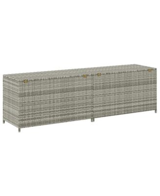Storage Chest Grey Polyethylene Rattan 78.7 in x 19.7 in x 23.6 in