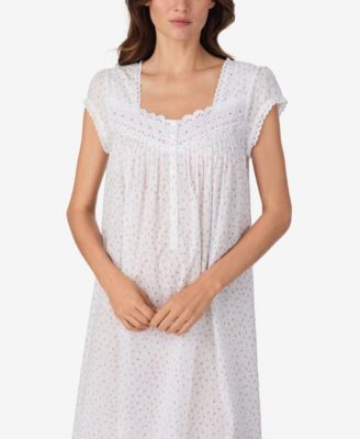 Women's Cap-Sleeve Swiss Dot Waltz Nightgown