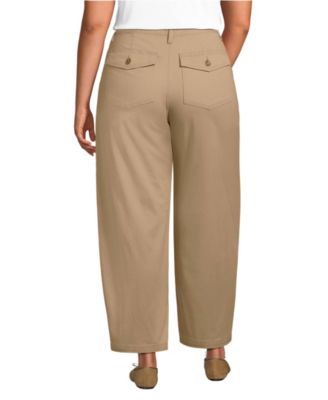 Women's Chino High Rise Barrel Leg Utility Ankle Pants