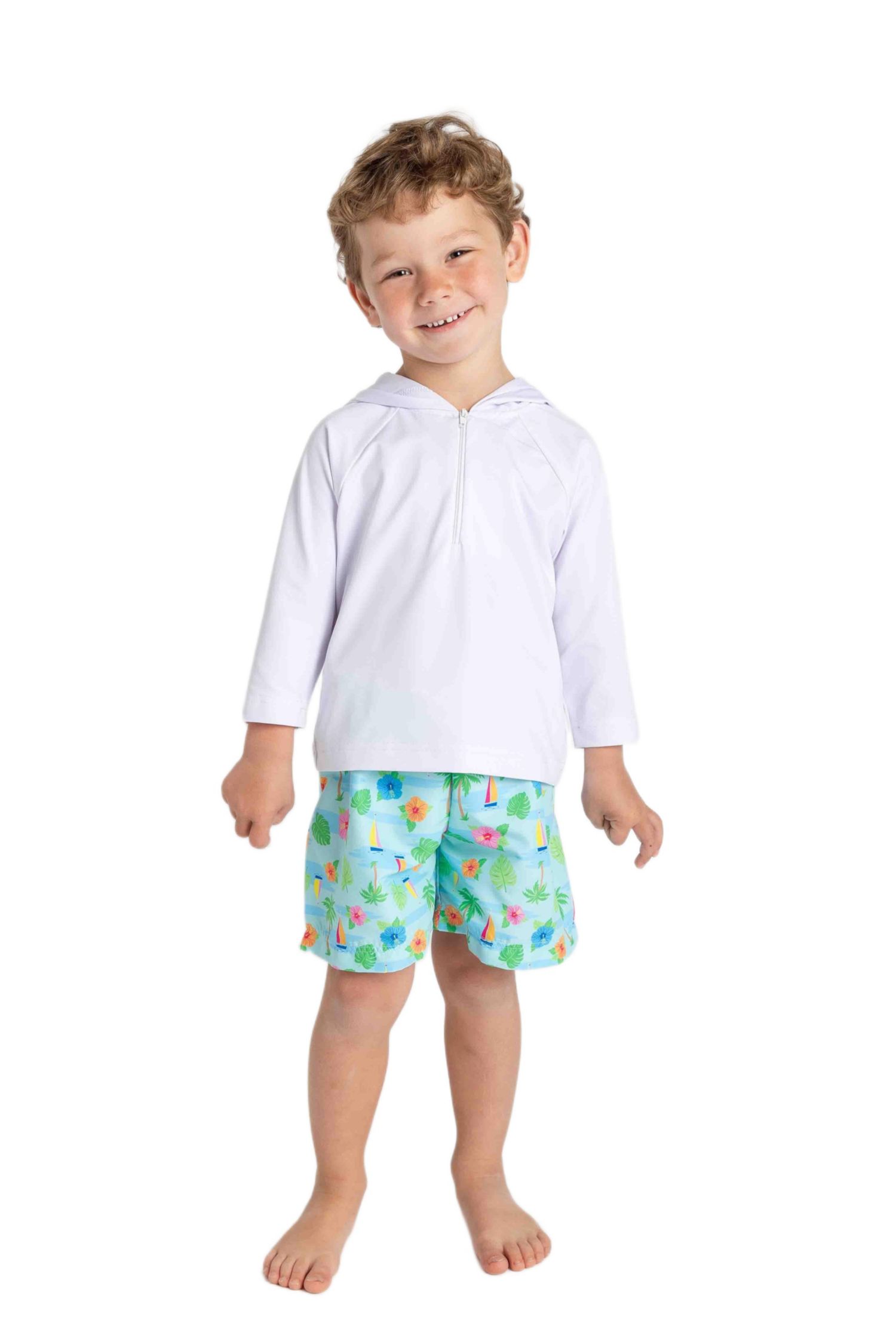 Baby Boy Tropical Print Swim Trunk