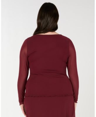 Plus Size Annalise Mesh Wrap Top
