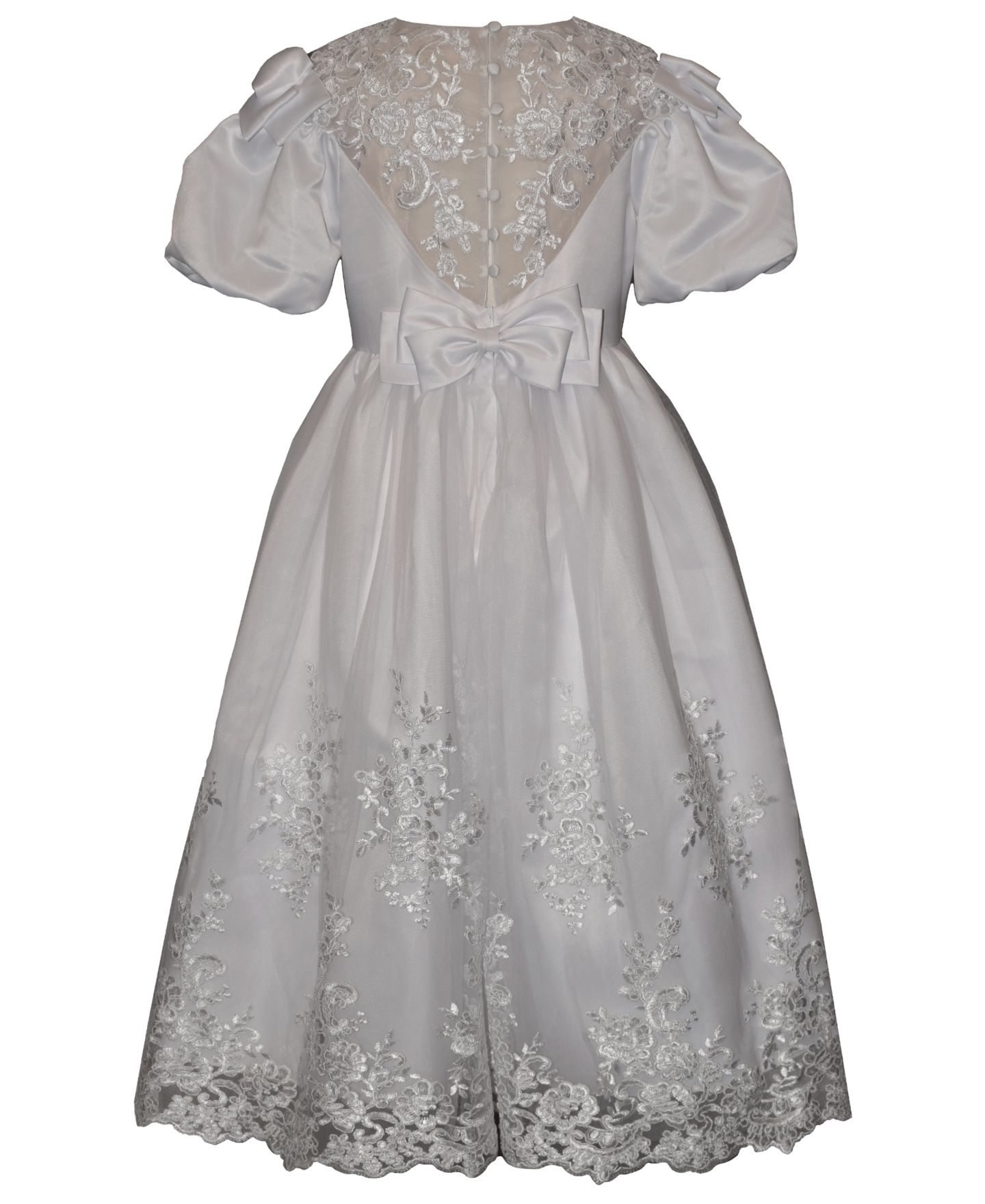 Платье Bonnie Jean Balloon-Sleeved Lace Applique Communion Dress для девочек, цвет: Серый — фото 2