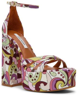 Women's Retro Strappy Block Heel Platform Dress Sandals