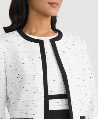 Women's Framed Tweed Collarless Jacket