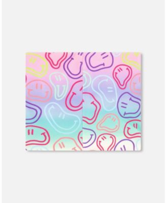 Baby Girls Stretch Jersey Neck Tube Multicolored Printed Smileys