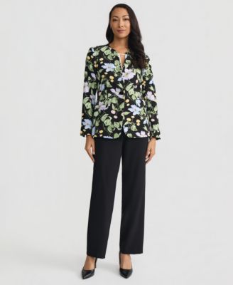 Women's Floral Collarless Blazer