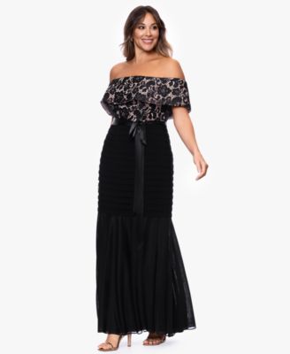 Plus Size Off-The-Shoulder Ball Gown