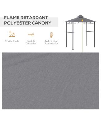 8' x 5' Steel Double Roof Grill Gazebo