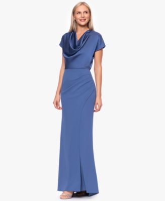 Petite Cowl Neck Long Ball Gown