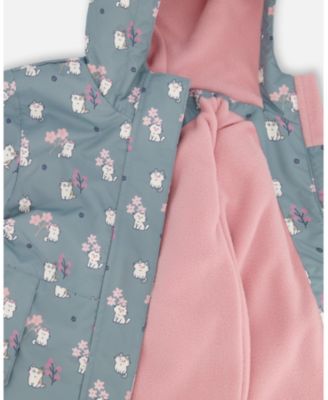 Toddler Girls Two-Piece Mid-Season Outerwear Set Cat Print