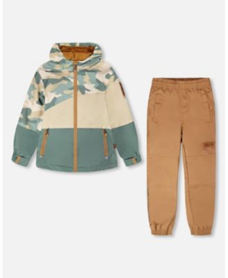 Boy Two-Piece Mid-Season Outerwear Set Camouflage Print - Child