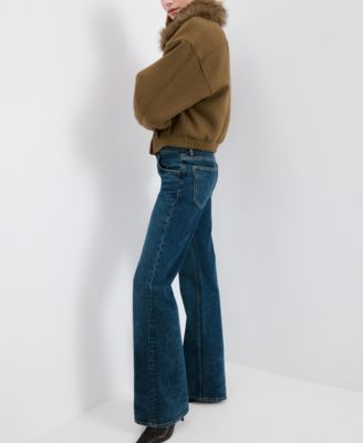 Women's Fur Collar Wool Blend Jacket