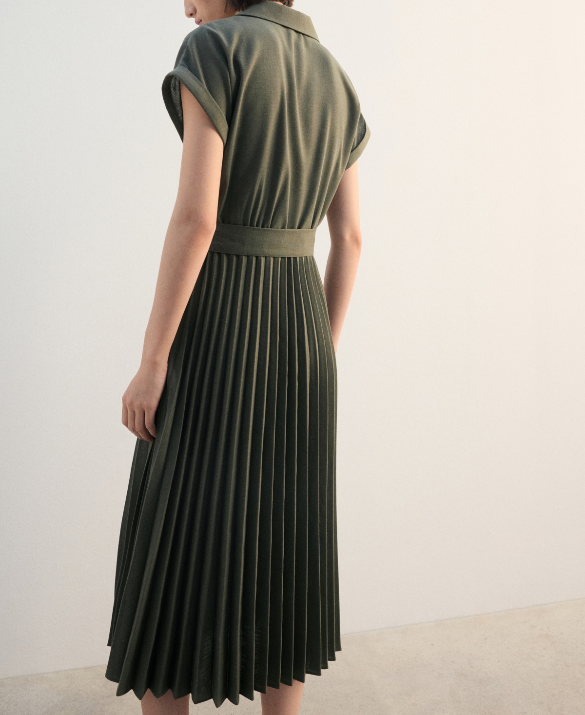 Mango Women's Pleated Shirt Dress