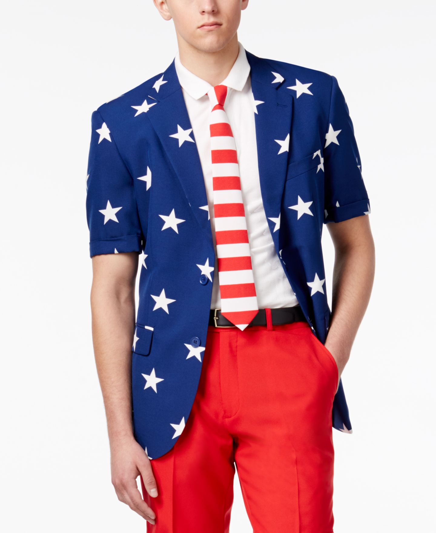 Мужской летний карнавальный костюм OppoSuits USA в американской тематике, цвет: Белый / Синий — фото 15