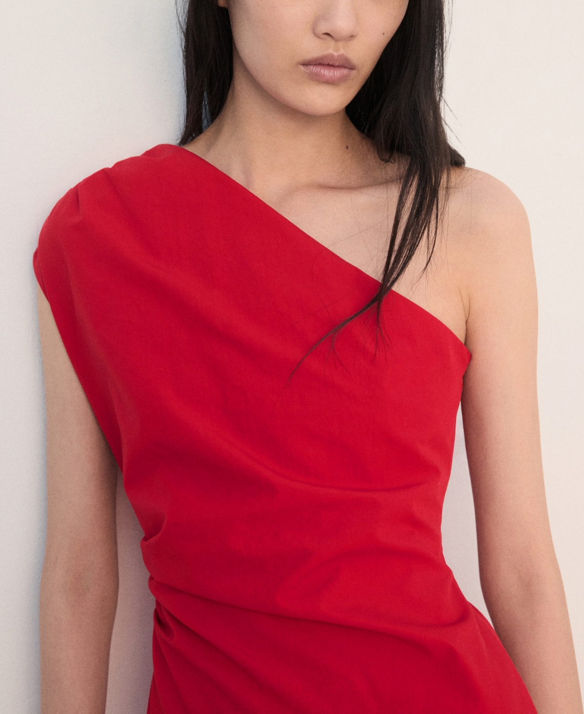 Mango Women's Asymmetrical Pleated Dress