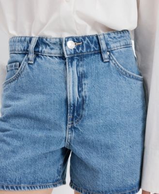 Women's High-Waisted Straight-Fit Denim Shorts