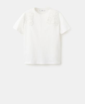 Women's Floral-Embroidered Cotton T-Shirt