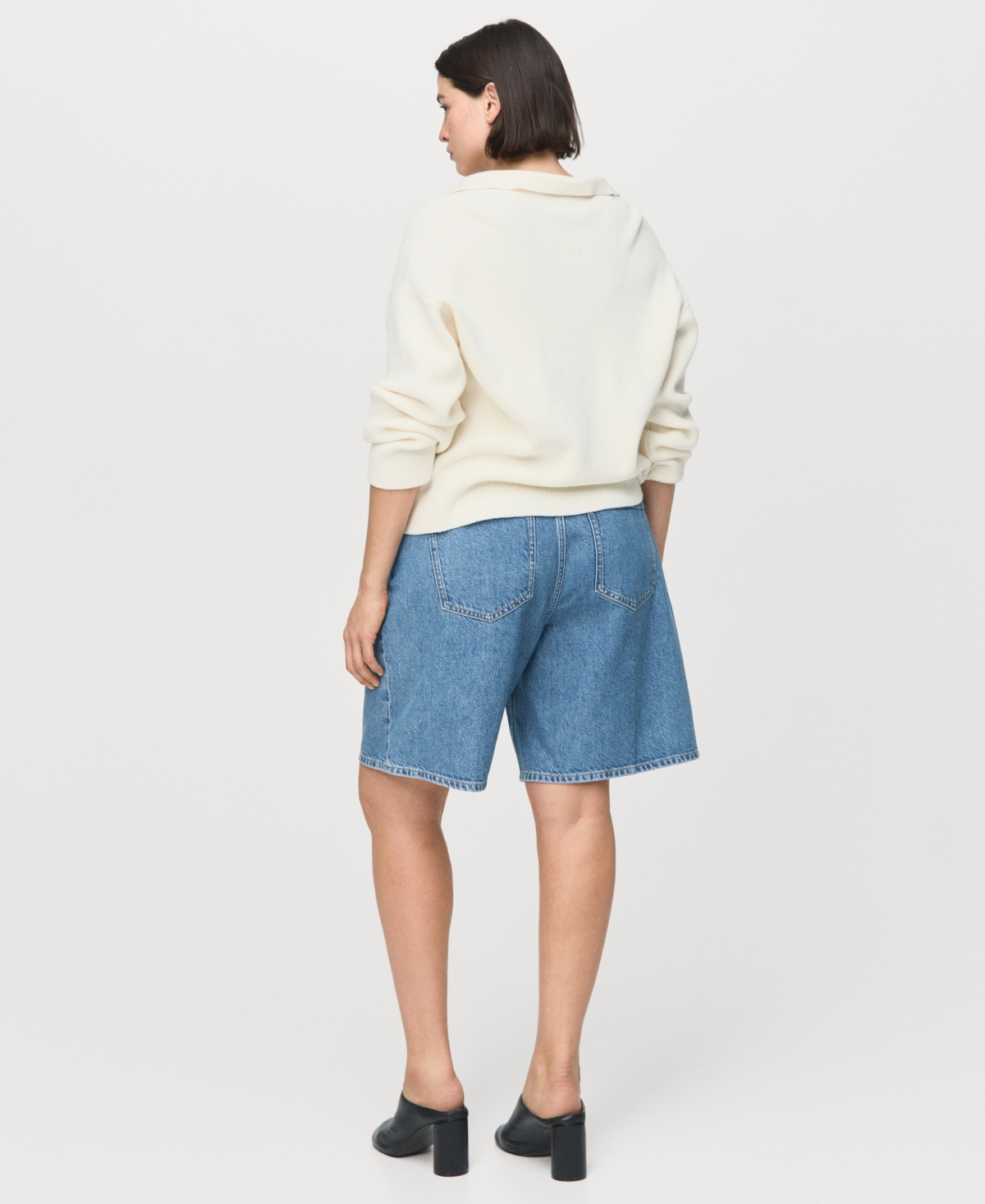 Mango Women's High-Waist Straight-Fit Denim Shorts