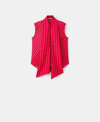 Women's Scarf Striped Blouse