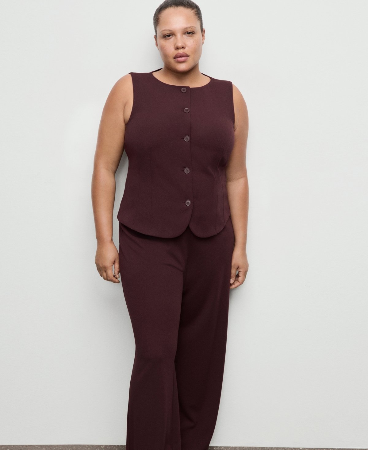 Mango Women's Straight Low-Rise Suit Pants