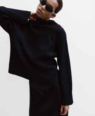 Women's Buttons Perkins-Neck Sweater