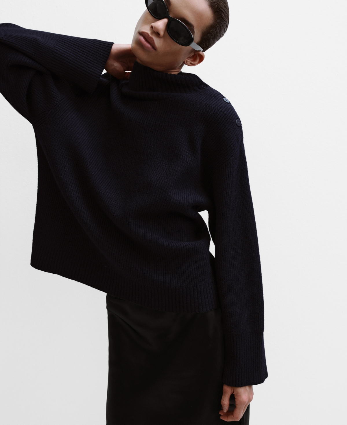 Mango Women's Buttons Perkins-Neck Sweater