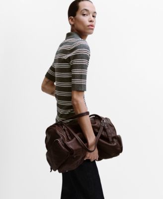 Women's Striped Ribbed-Knit Sweater