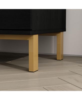 Bedside table with 2 Drawers, Nightstand with Metal Feet