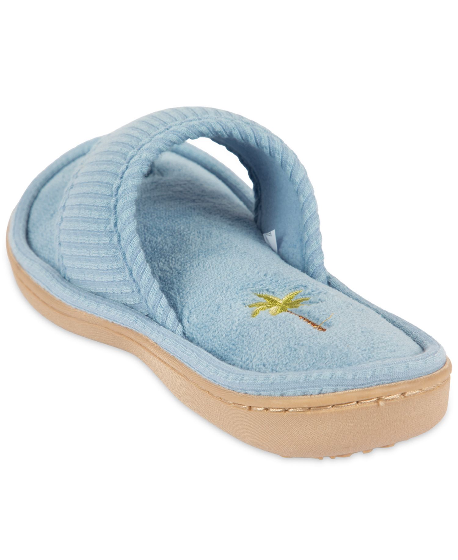 Women's Embroidered Seersucker Flip Flop Slippers