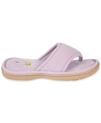 Women's Embroidered Seersucker Flip Flop Slippers