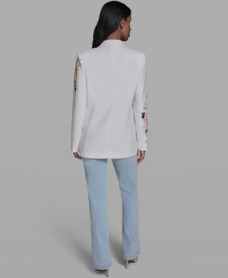 Petite Notch Lapel Collar Blazer