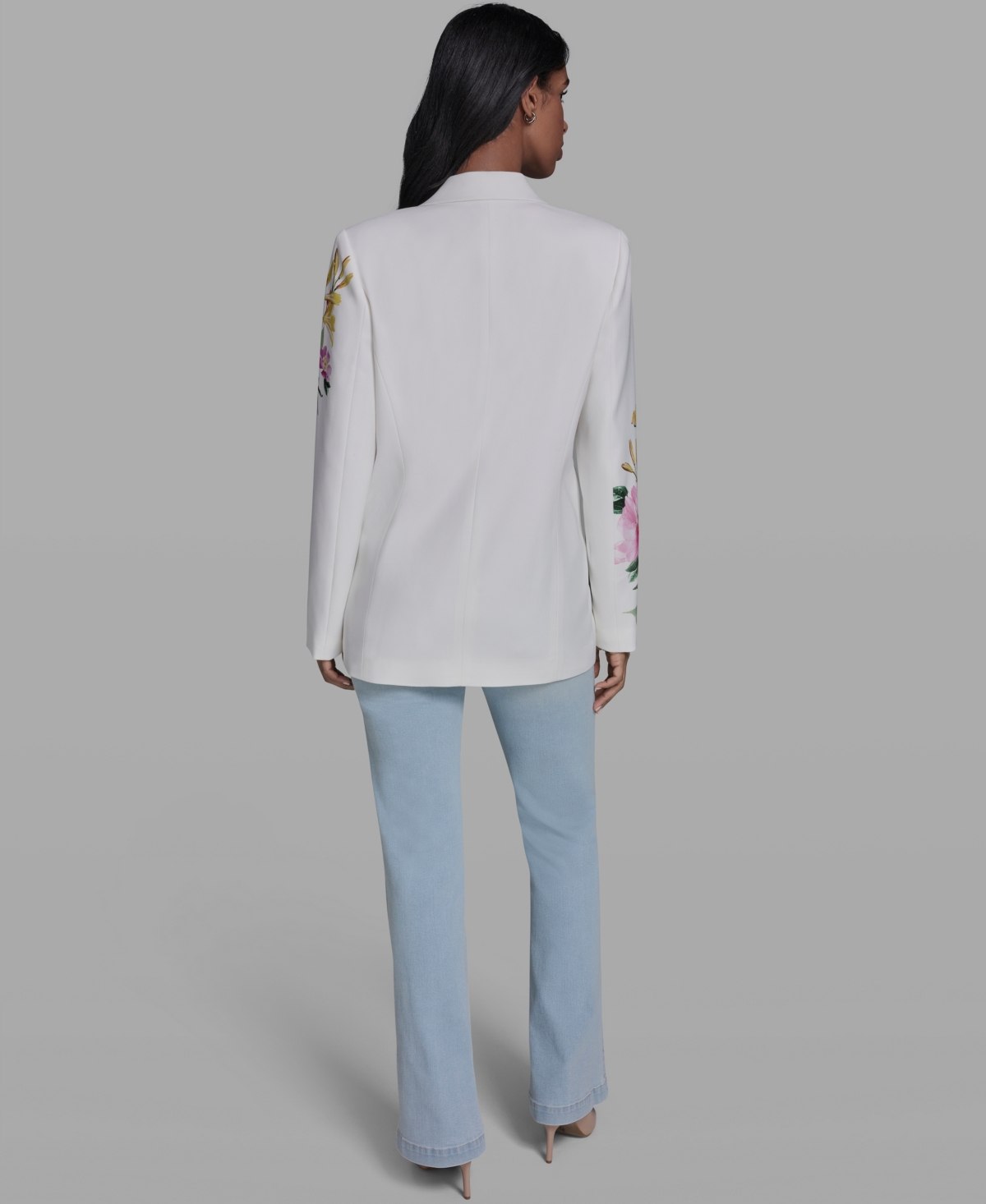 Karl Lagerfeld Paris Petite Notch Lapel Collar Blazer