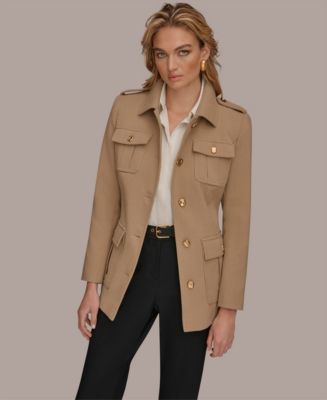 Donna Karan New York Women's Belted Crepe Jacket - Macy's