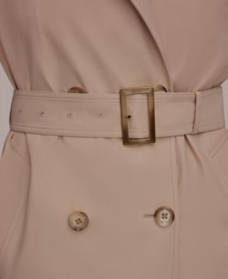 Women's Double Breasted Belted Notch Collar Trench Coat