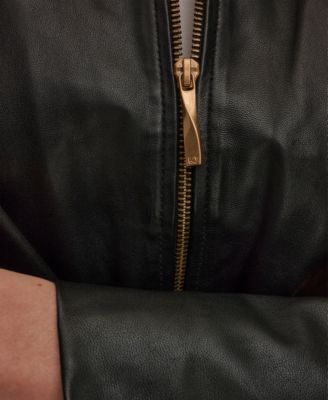 Women's Leather Bomber Jacket