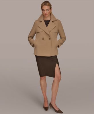 Women's Short Crepe Notch Collar Trench Coat