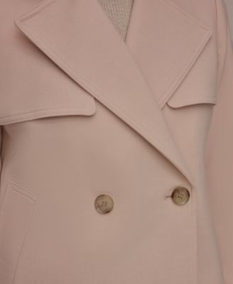 Women's Short Crepe Notch Collar Trench Coat