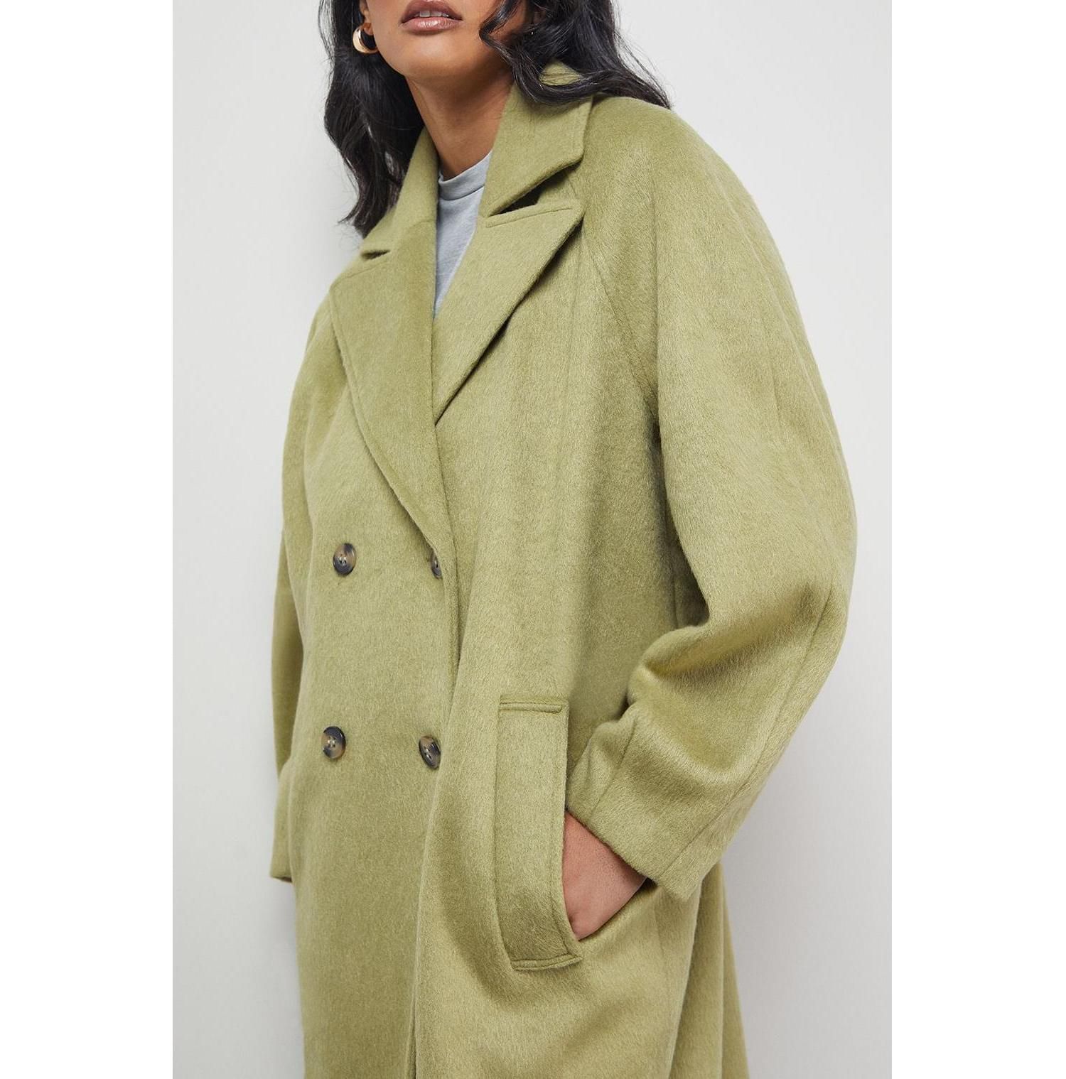 Women's Oversized Pleat Back Detail Maxi Coat