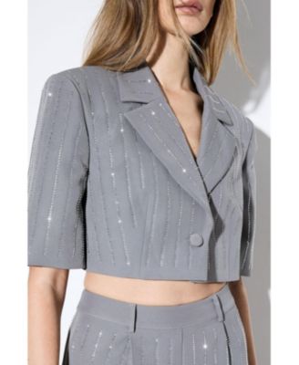 Women's Premium Embellished Cropped Blazer
