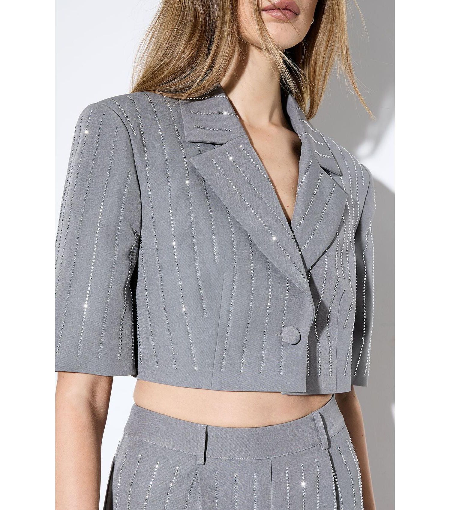 Women's Premium Embellished Cropped Blazer